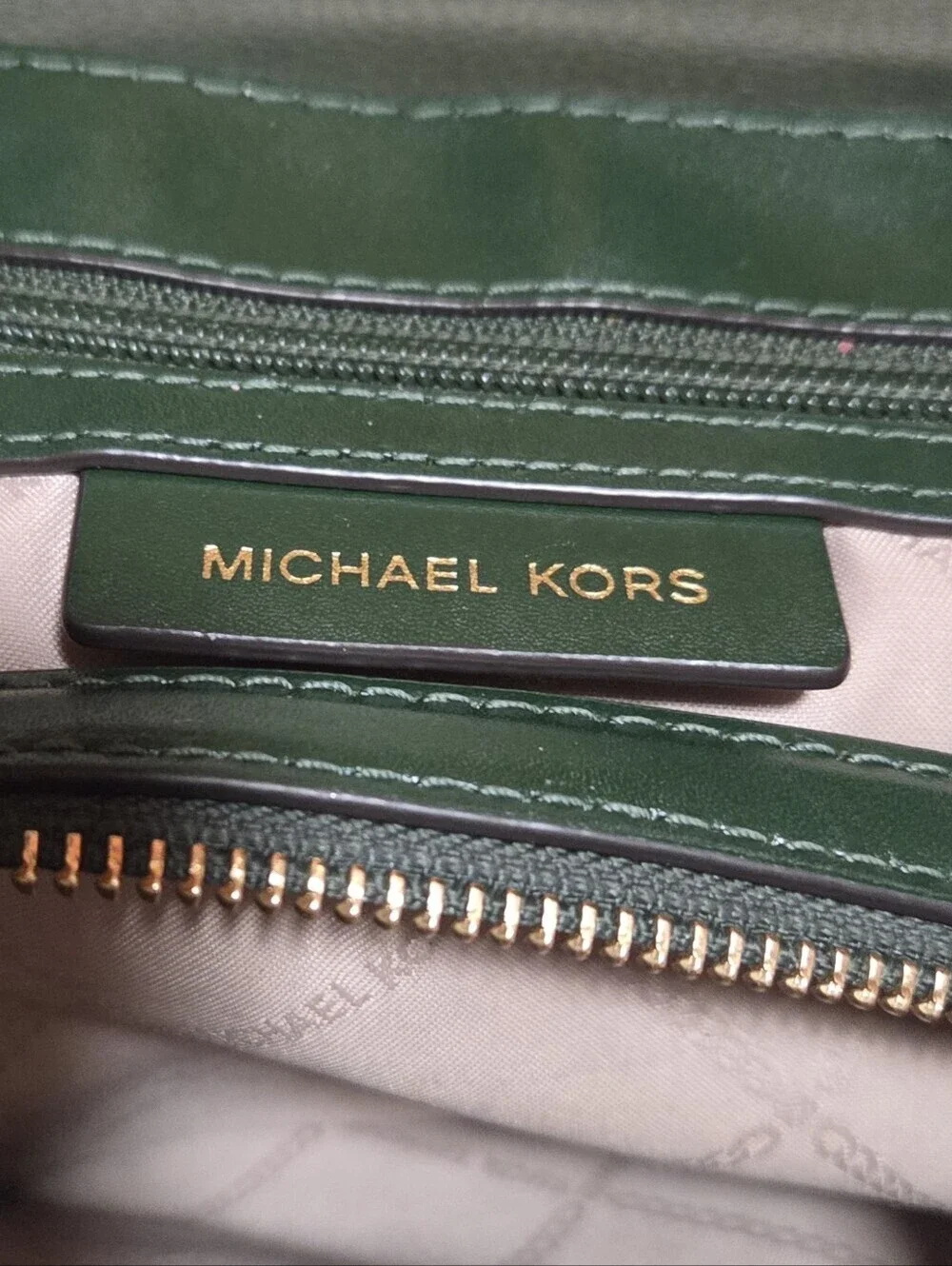 Michael Kors Raven Medium Pebbled Leather Green Backpack